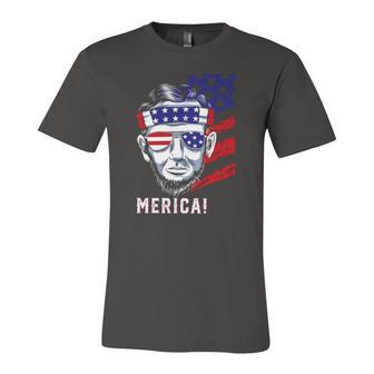 Abraham Lincoln 4Th Of July Merica American Flag Jersey T-Shirt | Mazezy