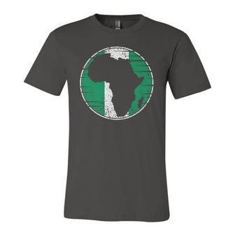 Africa Vintage Retro Map Nigeria Nigerian Flag Jersey T-Shirt | Mazezy