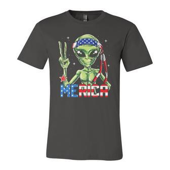 Alien Merica 4Th Of Julymen American Flag Ufo Jersey T-Shirt | Mazezy