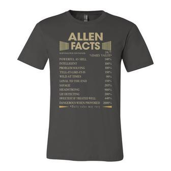Allen Name Gift Allen Facts Unisex Jersey Short Sleeve Crewneck Tshirt - Seseable