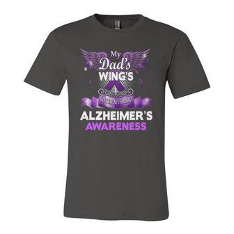 Alzheimers Awareness Products Dads Wings Memorial Jersey T-Shirt | Mazezy