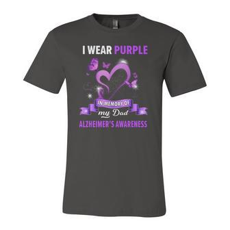 Alzheimers Awareness I Wear Purple In Memory Of My Dad Jersey T-Shirt | Mazezy