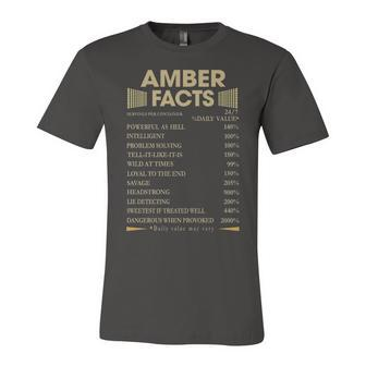 Amber Name Gift Amber Facts Unisex Jersey Short Sleeve Crewneck Tshirt - Seseable