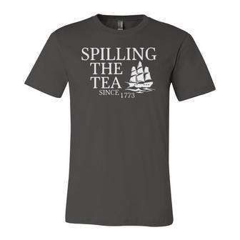 America Spilling Tea Since 1773 4Th Of July Independence Day Jersey T-Shirt | Mazezy UK