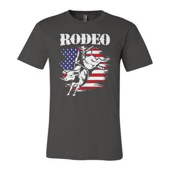 American Flag 4Th Of July Vintage Usa Flag Rodeo Jersey T-Shirt | Mazezy