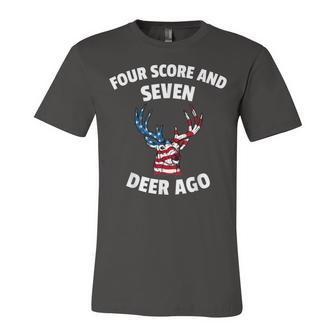 American Flag Deer 4Th Of July - Seven Deer Ago Unisex Jersey Short Sleeve Crewneck Tshirt - Seseable
