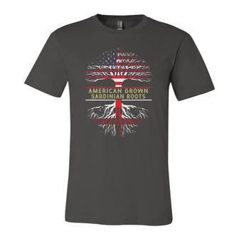 American Grown Sardinian Roots America Sardinia Tree Flag Jersey T-Shirt | Mazezy