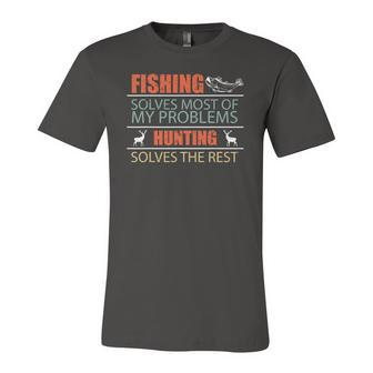 Angler Fish Fishing And Hunting Camping Jersey T-Shirt | Mazezy