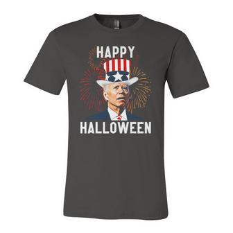 Anti Biden Joe Biden Happy Halloween For Fourth Of July Jersey T-Shirt | Mazezy