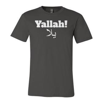 Arabic Yallah Lebanese Word Lets Go Jersey T-Shirt | Mazezy
