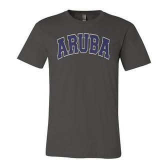 Aruba Varsity Style Navy Blue Text Jersey T-Shirt | Mazezy