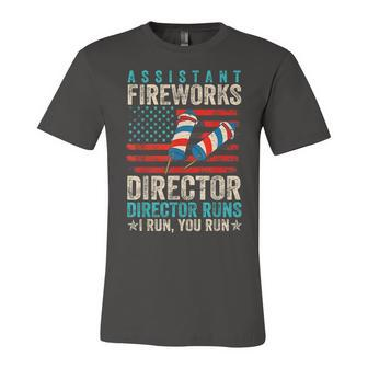 Assistant Fireworks Director If I Run You Run 4Th Of July Unisex Jersey Short Sleeve Crewneck Tshirt - Seseable