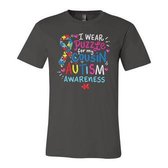 Autism Awareness I Wear Puzzle For My Cousin Jersey T-Shirt | Mazezy