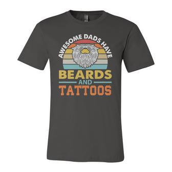 Awesome Dads Have Beards And Tattoo Jersey T-Shirt | Mazezy