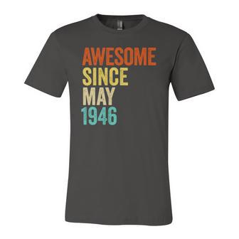 Awesome Since May 1946 Vintage 76Th And Birthday Jersey T-Shirt | Mazezy