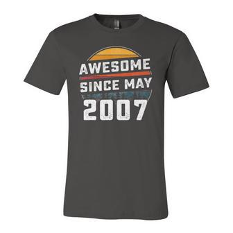 Awesome Since May 2007 15Th Birthday 15 Years Old Jersey T-Shirt | Mazezy