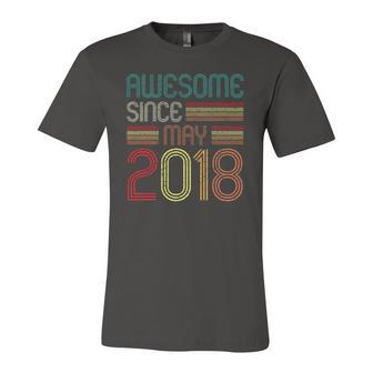 Awesome Since May 2018 4Th Birthday 4 Years Old Vintage Jersey T-Shirt | Mazezy
