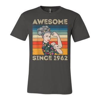 Awesome Since 1962 60Th Birthday Gifts 60 Years Old Vintage Unisex Jersey Short Sleeve Crewneck Tshirt - Seseable