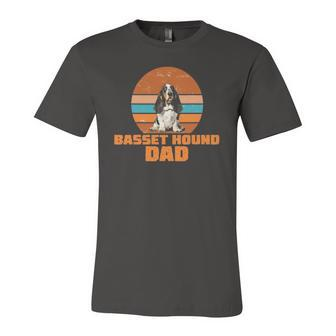 Basset Hound Dad Vintage Dog Jersey T-Shirt | Mazezy