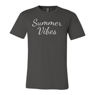 Casual Beach Summer Vibes Lettering Colorful Short Sleeve Jersey T-Shirt | Mazezy