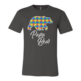 Bear Autism Puzzle Awareness Papa Bear Jersey T-Shirt | Mazezy