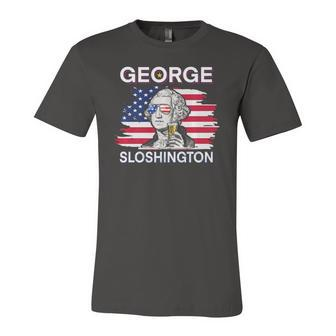 Beer George Sloshington American Flag 4Th Of July Jersey T-Shirt | Mazezy
