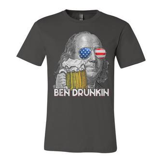 Ben Drankin Drunking Funny 4Th Of July Beer Men Woman Unisex Jersey Short Sleeve Crewneck Tshirt - Seseable