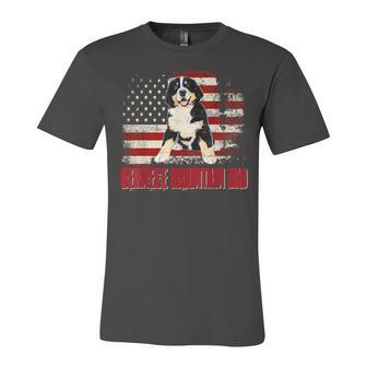 Bernese Mountain Dad American Flag 4Th Of July Dog Lovers V2 Unisex Jersey Short Sleeve Crewneck Tshirt - Seseable