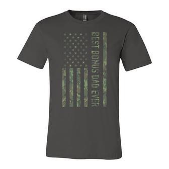 Best Bonus Dad Ever Us American Military Camouflage Flag Unisex Jersey Short Sleeve Crewneck Tshirt - Monsterry UK