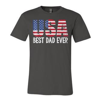 Best Dad Ever With Us American Flag Awesome Dads Family Unisex Jersey Short Sleeve Crewneck Tshirt - Monsterry UK