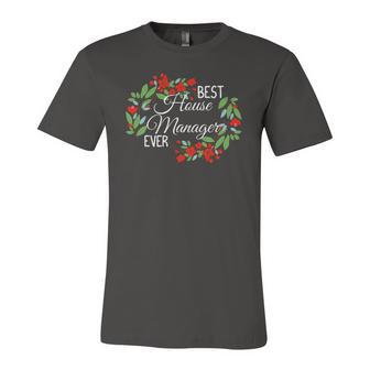 Best House Manager Ever Profession Floral Wreath Job Jersey T-Shirt | Mazezy