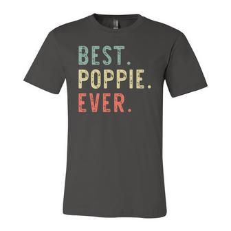 Best Poppie Ever Cool Vintage Fathers Day Jersey T-Shirt | Mazezy