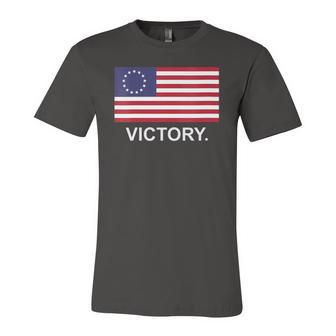 Betsy Ross American Flag Victory Revolutionary War V-Neck Jersey T-Shirt | Mazezy