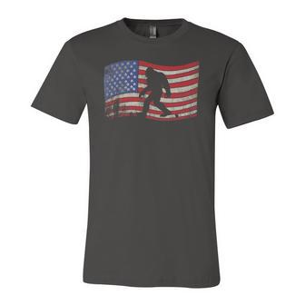 Bigfoot American Flag Sasquatch 4Th July Jersey T-Shirt | Mazezy