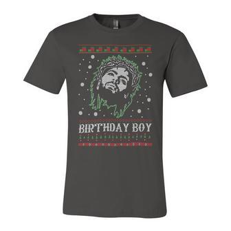 Birthday Boy Jesus Ugly Sweater Christmas Xmas Unisex Jersey Short Sleeve Crewneck Tshirt - Monsterry