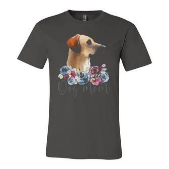 Black Mouth Cur Dog Mom Floral Jersey T-Shirt