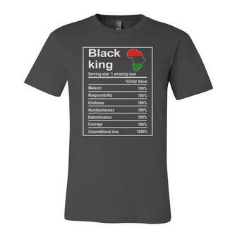 Black History Month African Black King Nutrition Facts Jersey T-Shirt | Mazezy