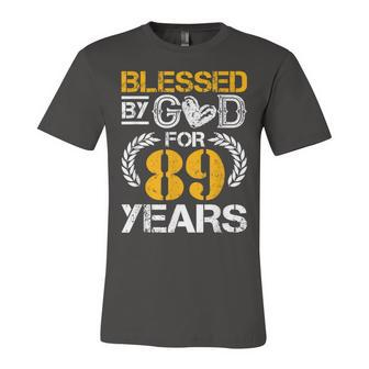 Blessed By God For 89 Years 89Th Birthday Since 1933 Vintage Unisex Jersey Short Sleeve Crewneck Tshirt - Seseable