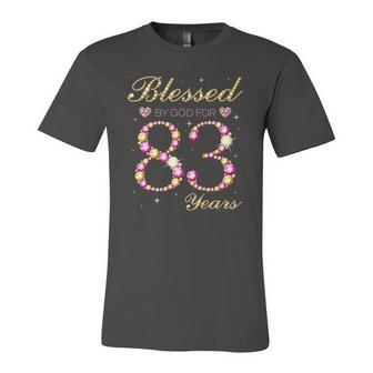 Blessed By God For 83 Years Old Birthday Party Jersey T-Shirt | Mazezy