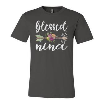 Blessed Nina Grandmother Appreciation Nina Grandma Jersey T-Shirt | Mazezy