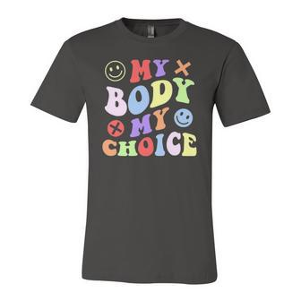 My Body My Choice Pro Choice Rights Retro Feminist Jersey T-Shirt | Mazezy