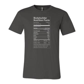 Bodybuilder Nutrition Facts Serving Size Jersey T-Shirt | Mazezy