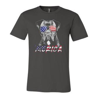 Boxer Dog American Usa Flag Merica 4Th Of July Dog Lover Jersey T-Shirt | Mazezy
