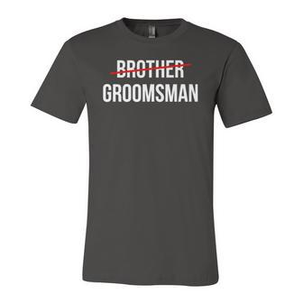 From Brother To Groomsman Wedding Party Groomsmen Proposal Jersey T-Shirt | Mazezy