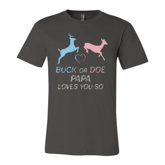 Buck Or Doe Baby Gender Reveal Papa Jersey T-Shirt | Mazezy