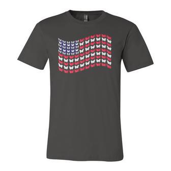 Butterflies American Flag 4Th Of July Usa Butterfly Flag Jersey T-Shirt | Mazezy