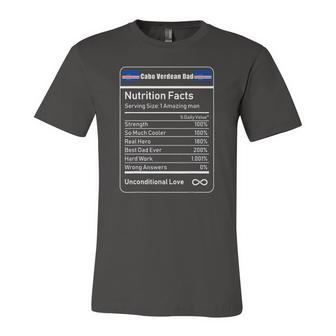 Cabo Verdean Dad Nutrition Facts Jersey T-Shirt | Mazezy