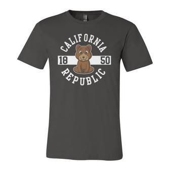 California Republic Flag Bear Yoga Jersey T-Shirt | Mazezy