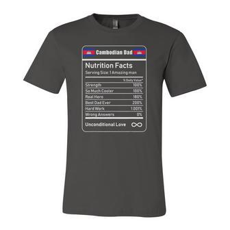 Cambodian Dad Nutrition Facts Fathers Jersey T-Shirt | Mazezy