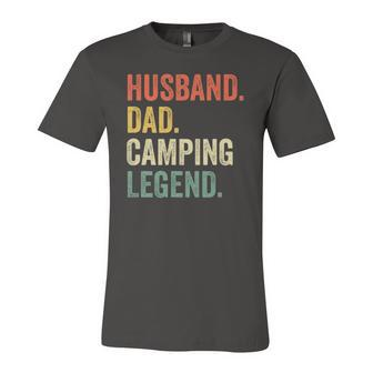 Camper Husband Dad Camping Legend Vintage Fathers Day Jersey T-Shirt | Mazezy UK
